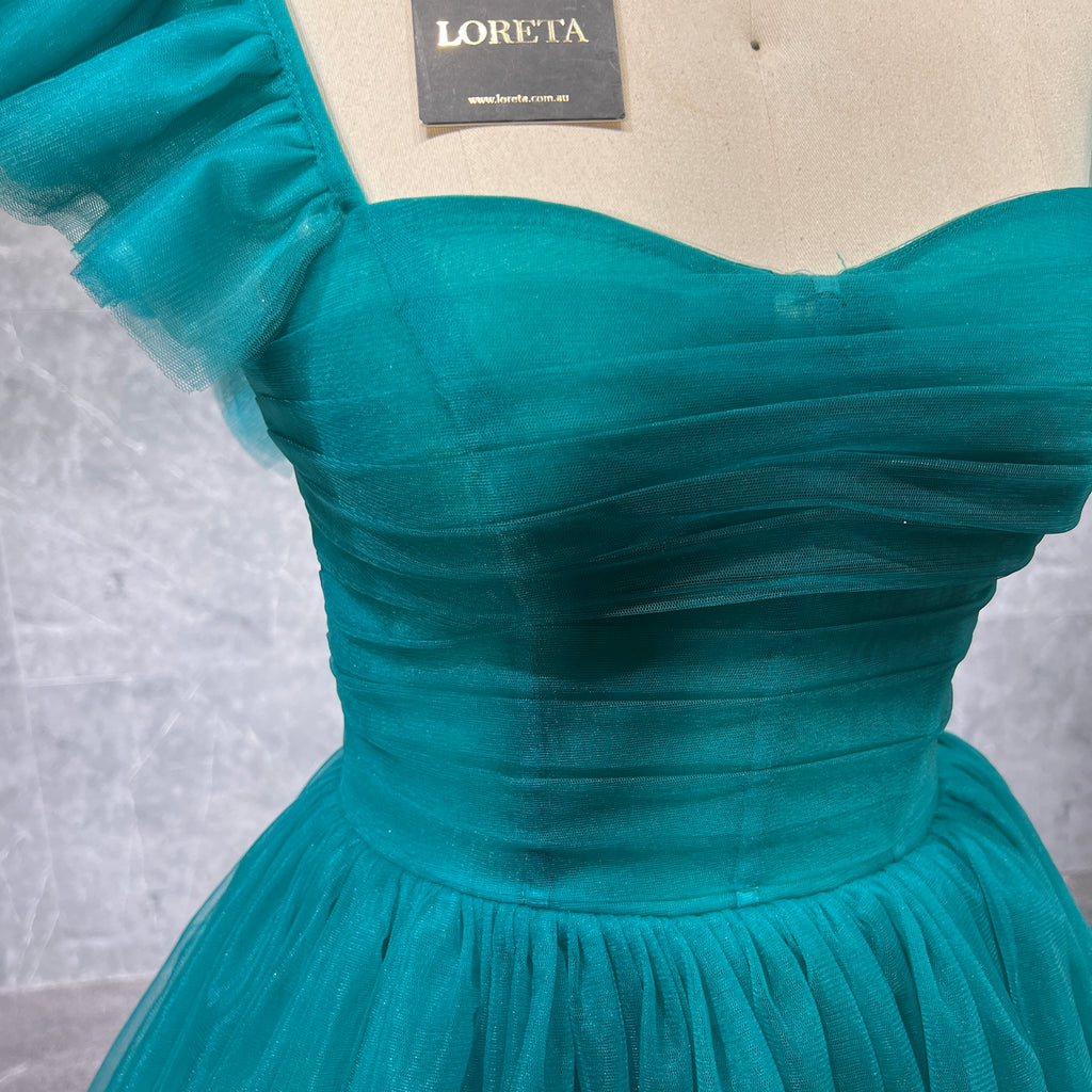 Emerald Green: Tiered Ruffle Tulle Dress