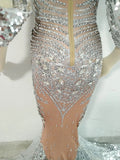 Celina Silver Jewelled Gown