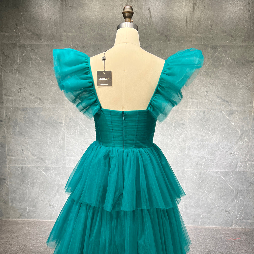 Emerald Green: Tiered Ruffle Tulle Dress