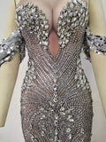 Celina Silver Jewelled Gown
