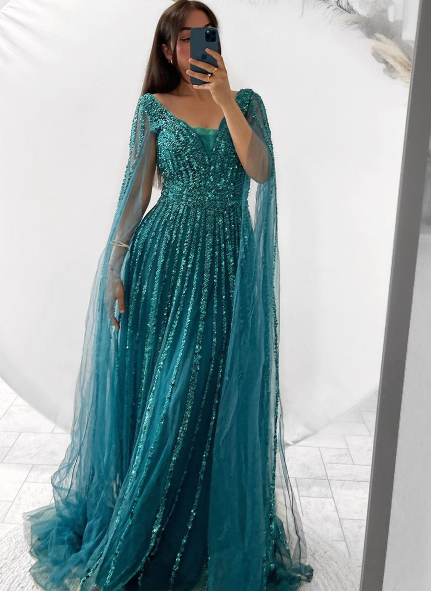 emerald green evening dresses australia Chances Are Gown (Emerald Green/Turquoise) 12AUS by LORETA