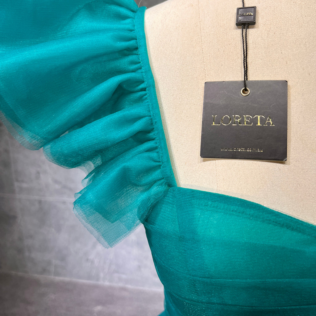 Emerald Green: Tiered Ruffle Tulle Dress