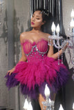 Pink/Purple Tulle Crystal Lust Dress