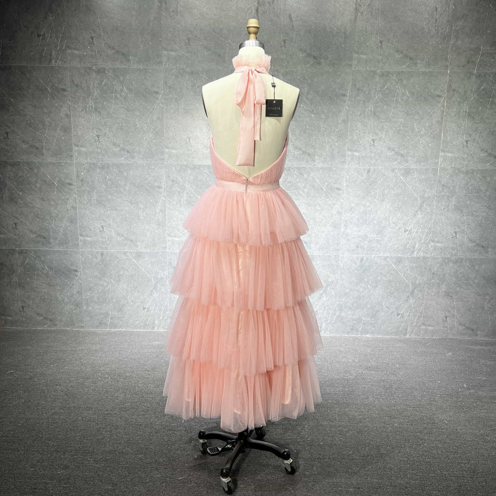Soft Petal Tulle Dress (Blush)