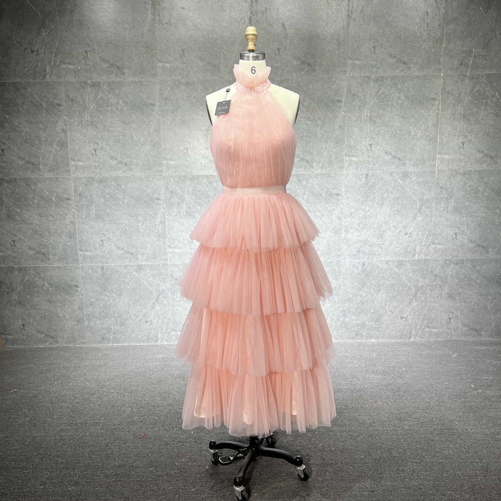 Soft Petal Tulle Dress (Blush)