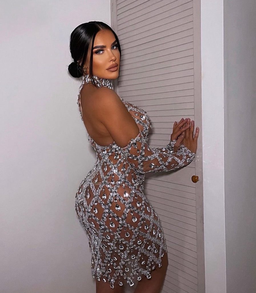 Sultry Silver Crystal Dress