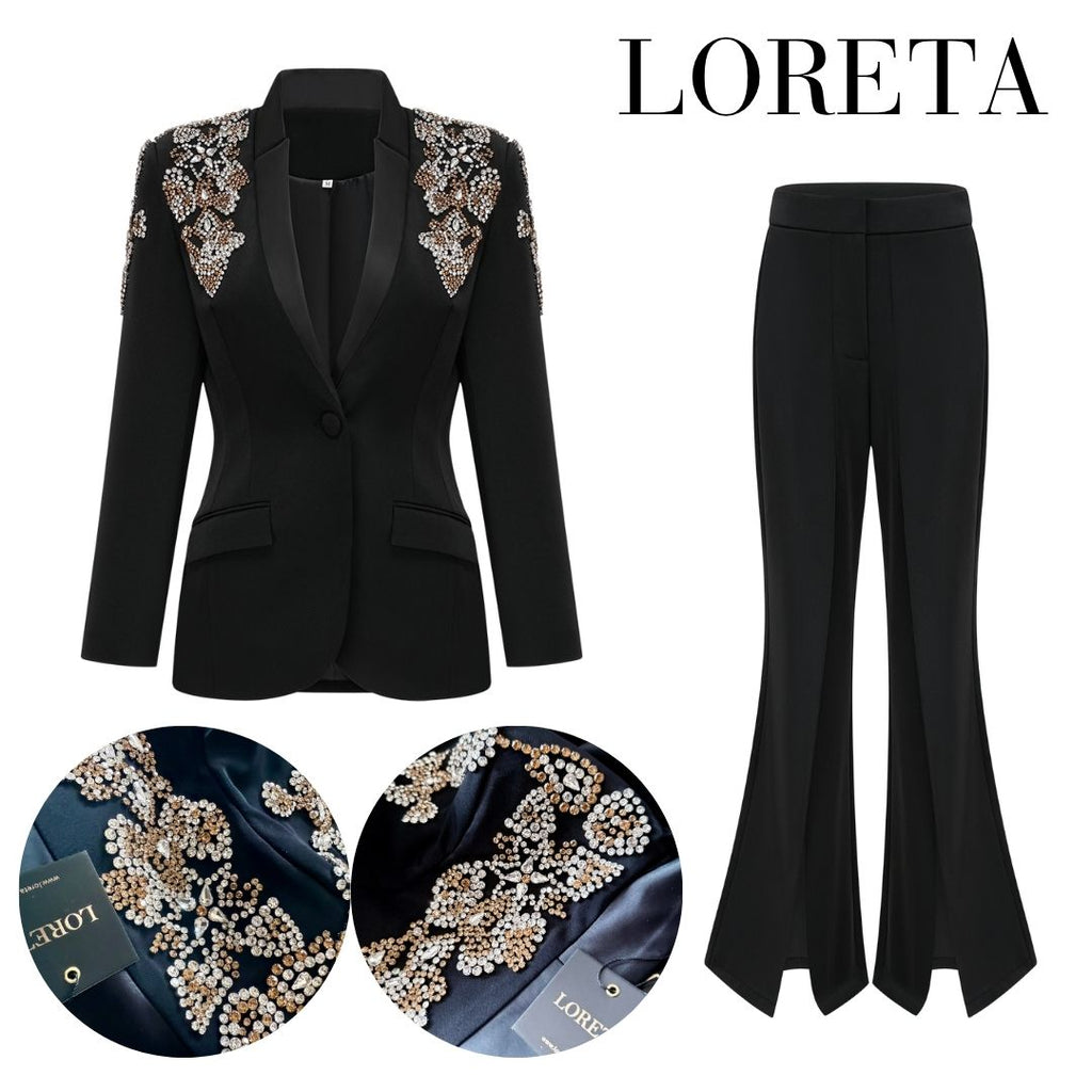 Milly: Crystal Blazer with Flared Pants  (2 Piece Set)