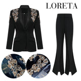 Milly: Crystal Blazer with Flared Pants  (2 Piece Set)