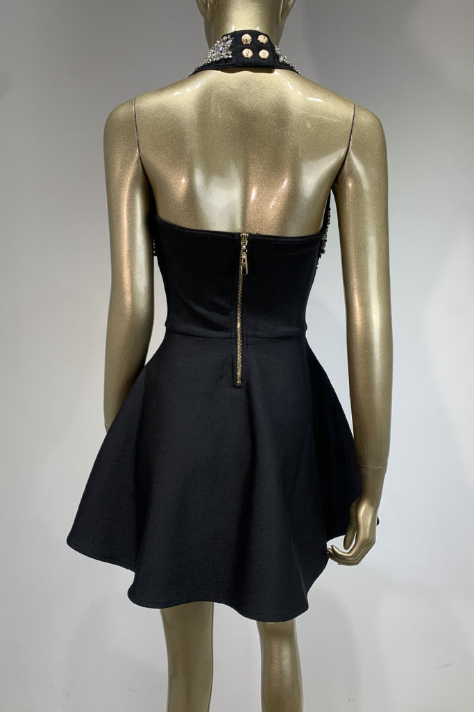 Twinkle Noir Halter Dress