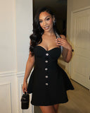 Twinkle Noir Halter Dress