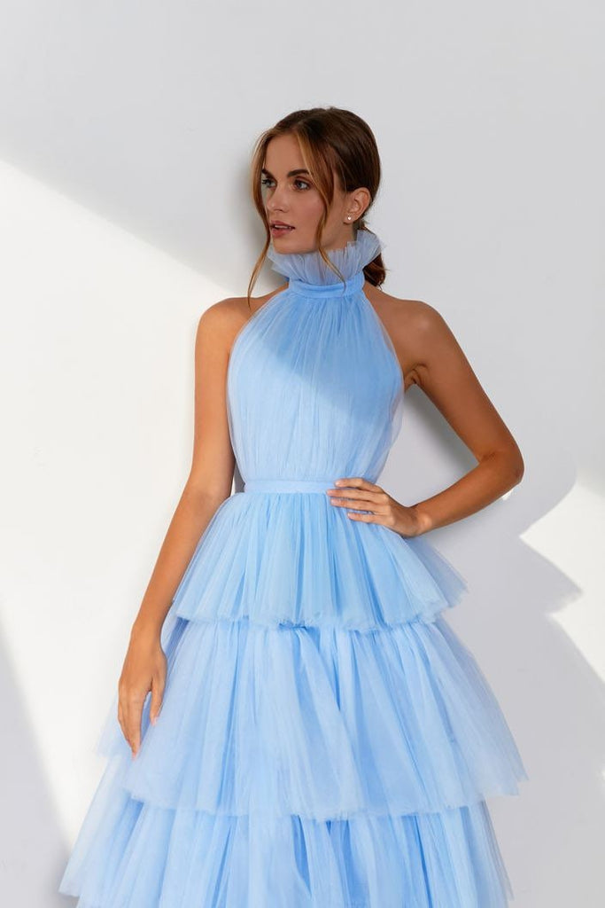 Soft Petal Tulle Dress (Sky Blue)