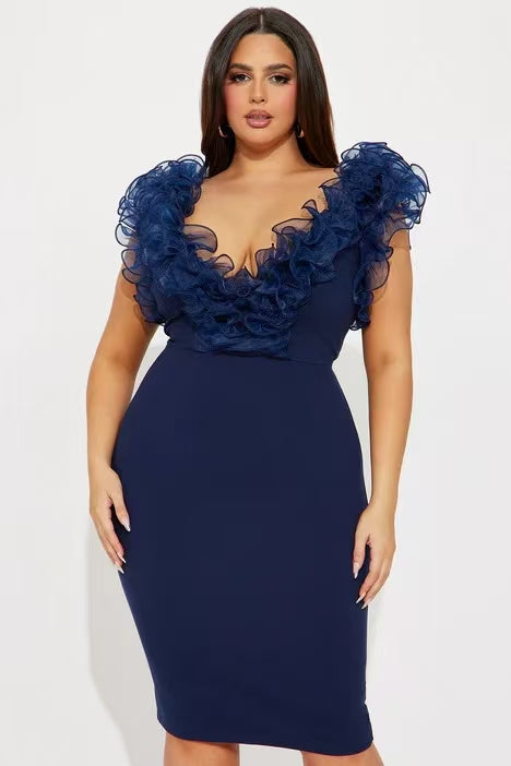 Neeka Dress (Navy Blue)