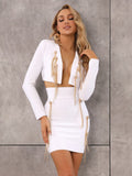 Britney 2 Piece Set (Skirt & Jacket) - WHITE