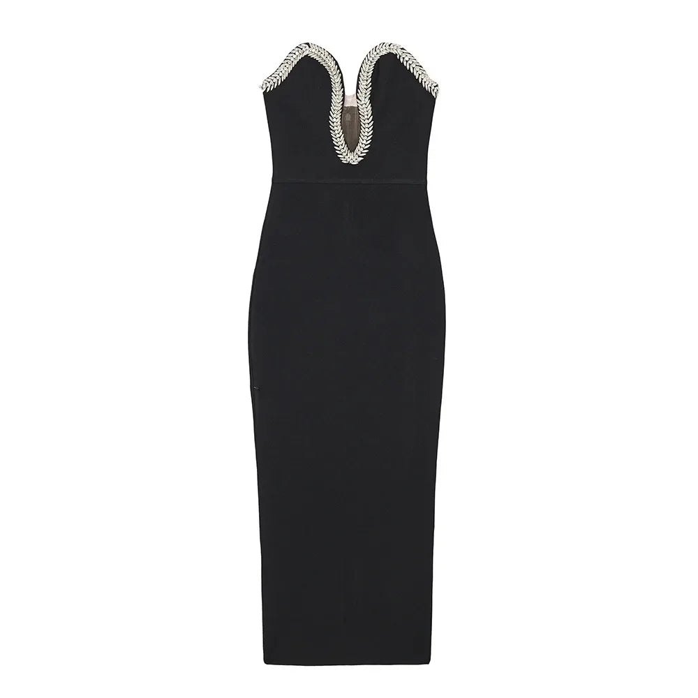 Saige Crystal Dress (Black)