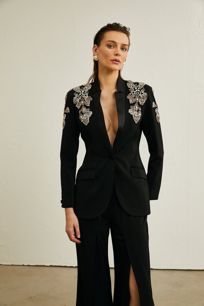 Milly: Crystal Blazer with Flared Pants  (2 Piece Set)