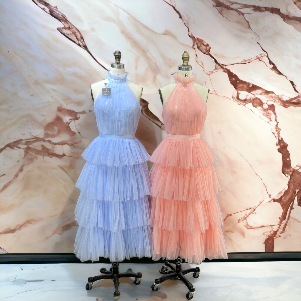 Soft Petal Tulle Dress (Blush)