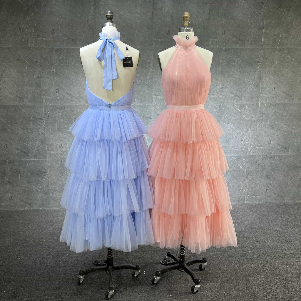 Soft Petal Tulle Dress (Sky Blue)