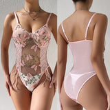 Camilla Bodysuit (Blush - Lace  & Embroidered)
