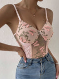 Camilla Bodysuit (Blush - Lace  & Embroidered)