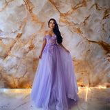 Audrey Lilac Floral Tulle Dress