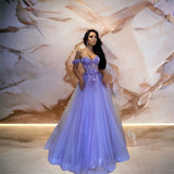 Audrey Lilac Floral Tulle Dress