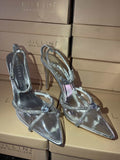 Clear Silver Crystal Heels - Amelia