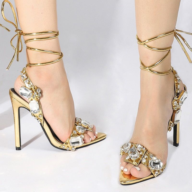 Gold Digger Crystal Heels