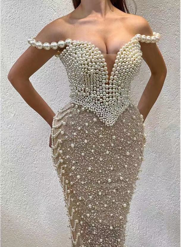 Draped in Pearls Dress