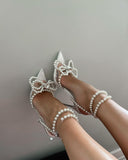 Pearl Bow Heels
