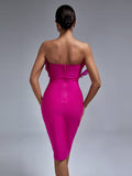 Darby Strapless Feather Bandage Dress