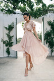 womens chiffon blush beige pink coral dress with sequins luxury quality australian brand loreta
