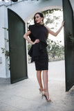 womens scuba dress with frill crepe midi puff ruffle