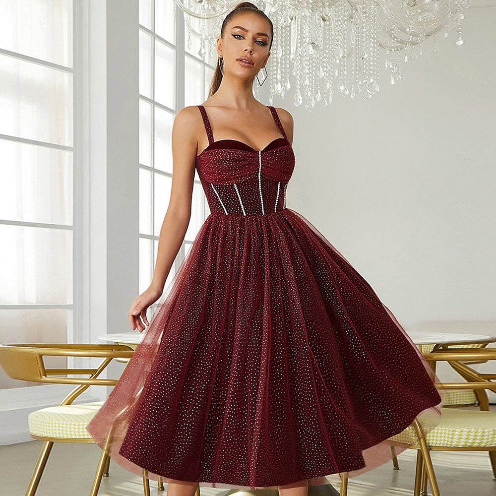 Burgundy Britney Dress