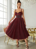 Burgundy Britney Dress