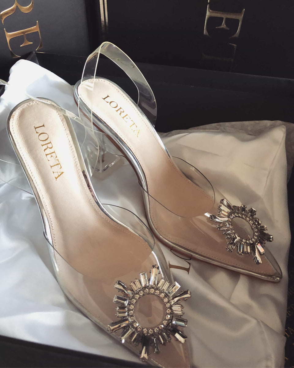 Clear shoes with crystals new arrivals