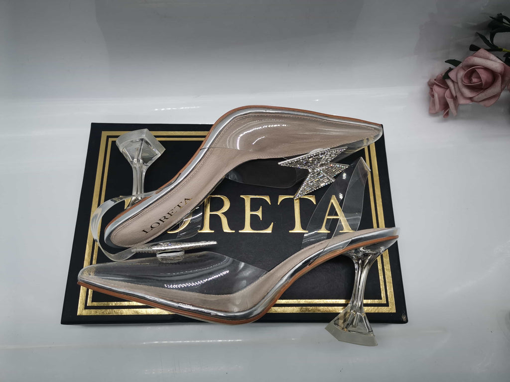 Crystal Butterfly Clear Heels