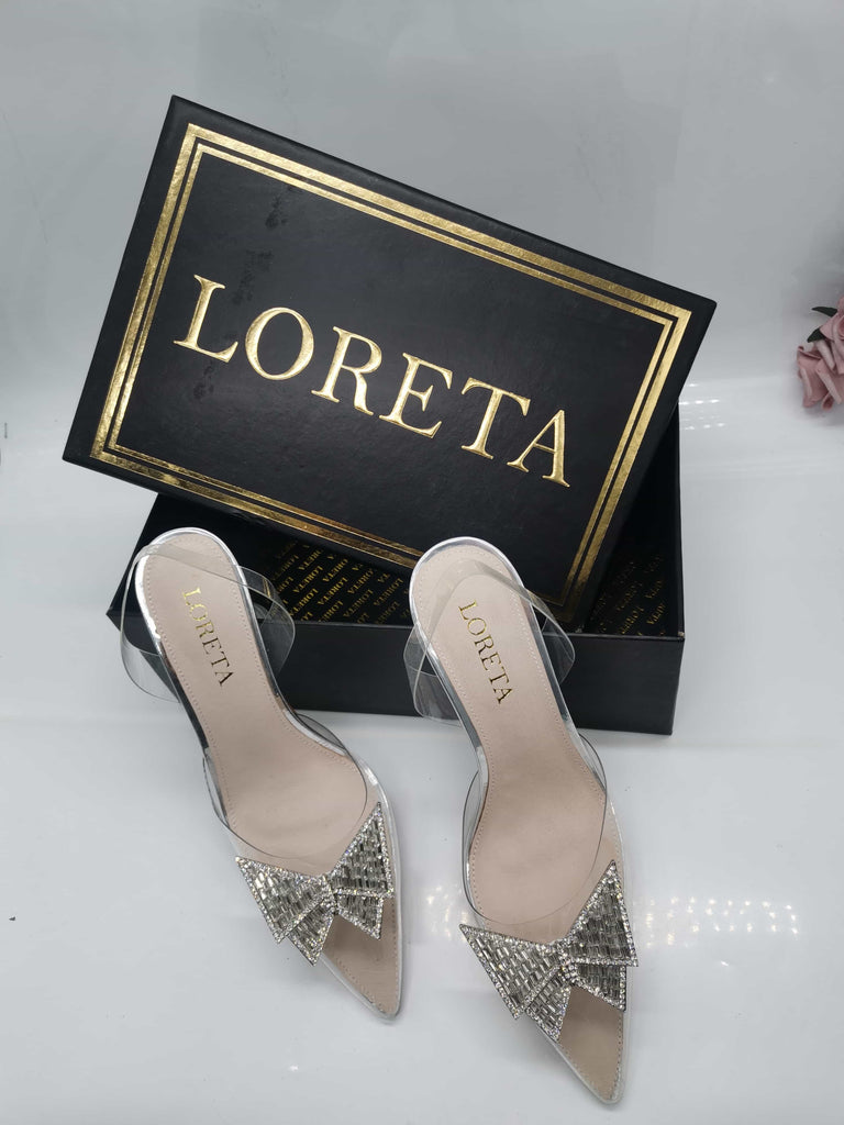 Crystal Butterfly Clear Heels