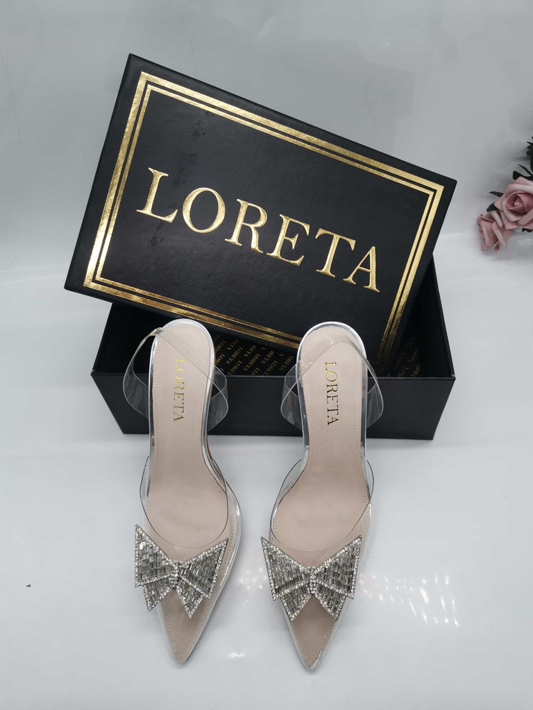 Crystal Butterfly Clear Heels