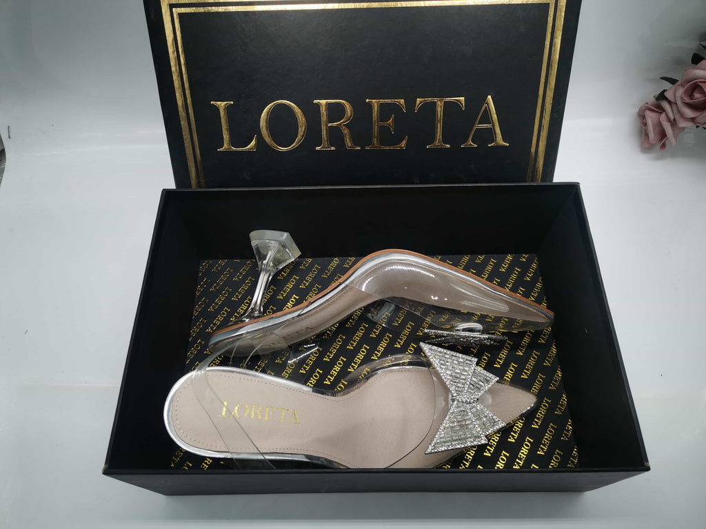Crystal Butterfly Clear Heels