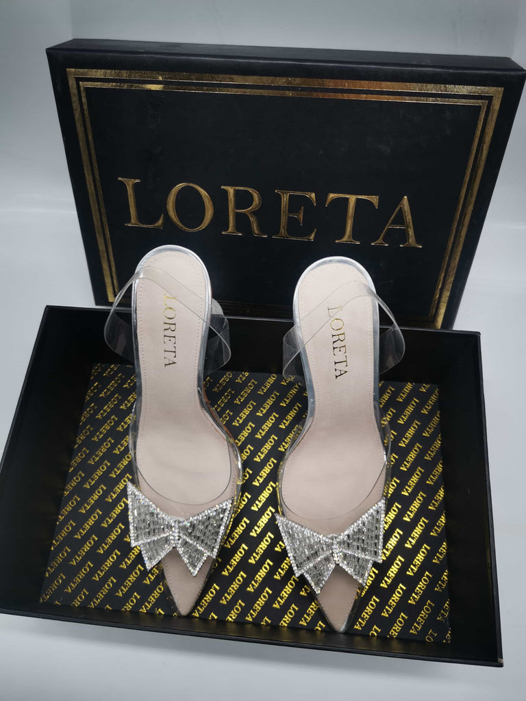 Crystal Butterfly Clear Heels