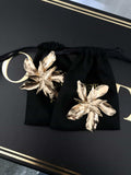 Gold Flower Stud Earrings