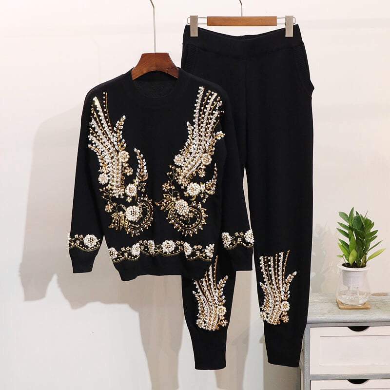 Sequinned & Beaded Tracksuit (2 Piece Set)