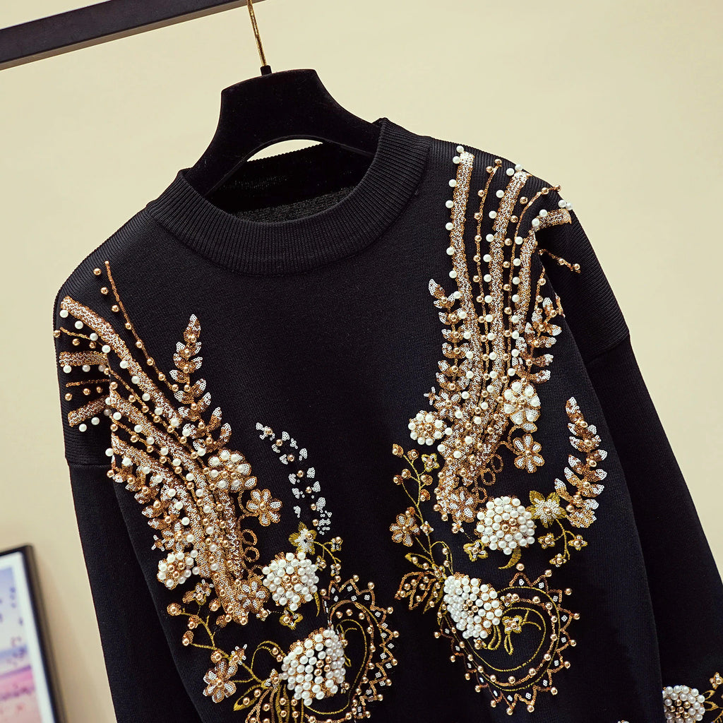 Sequinned & Beaded Tracksuit (2 Piece Set)