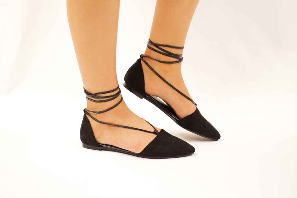 Jenna: Lace Up Flats