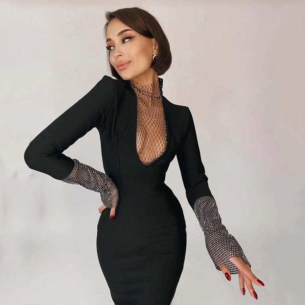 Masha Crystal Mesh Dress