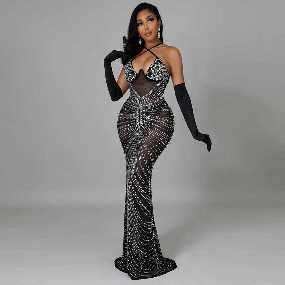 Ari Silver Stud Maxi Dress