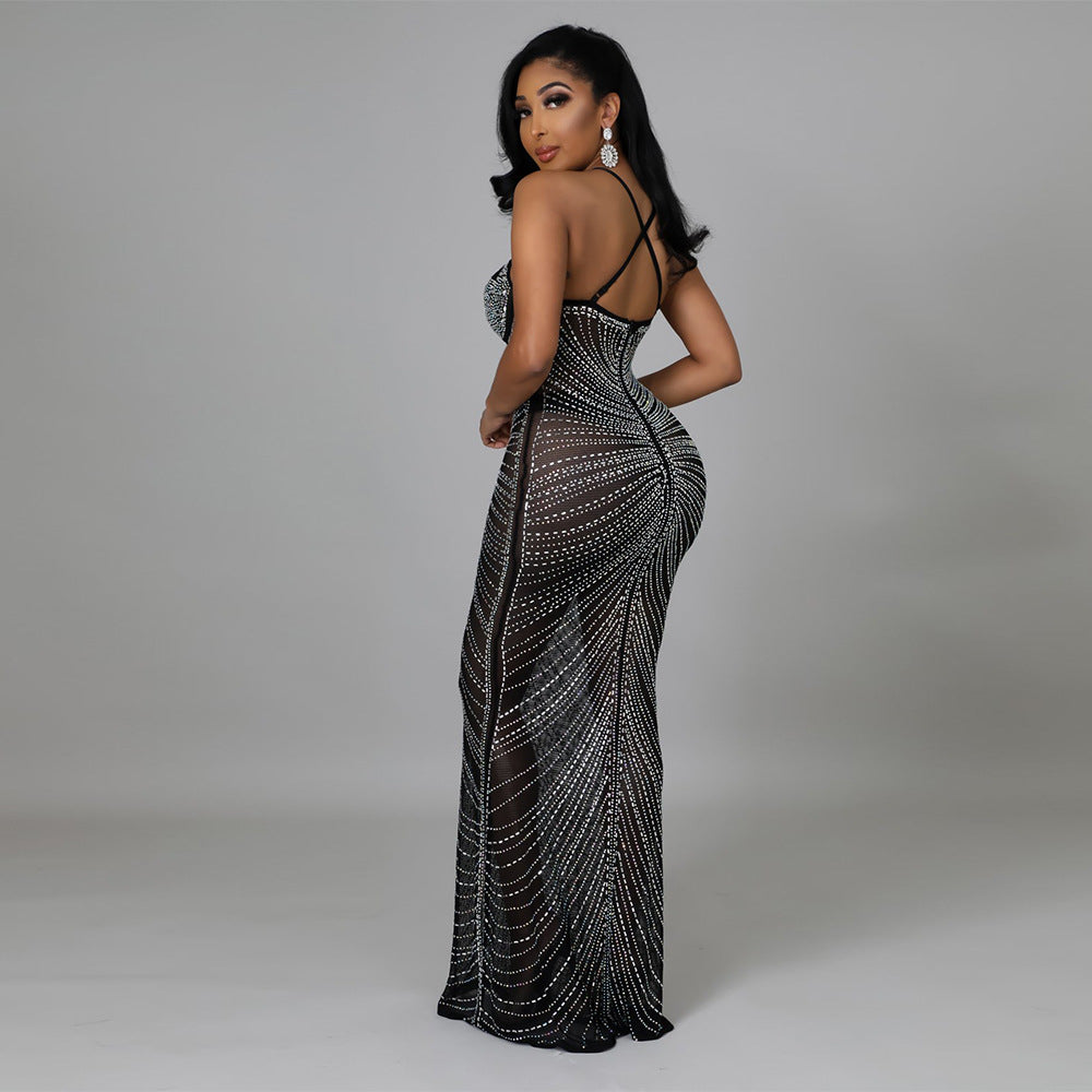 Ari Silver Stud Maxi Dress