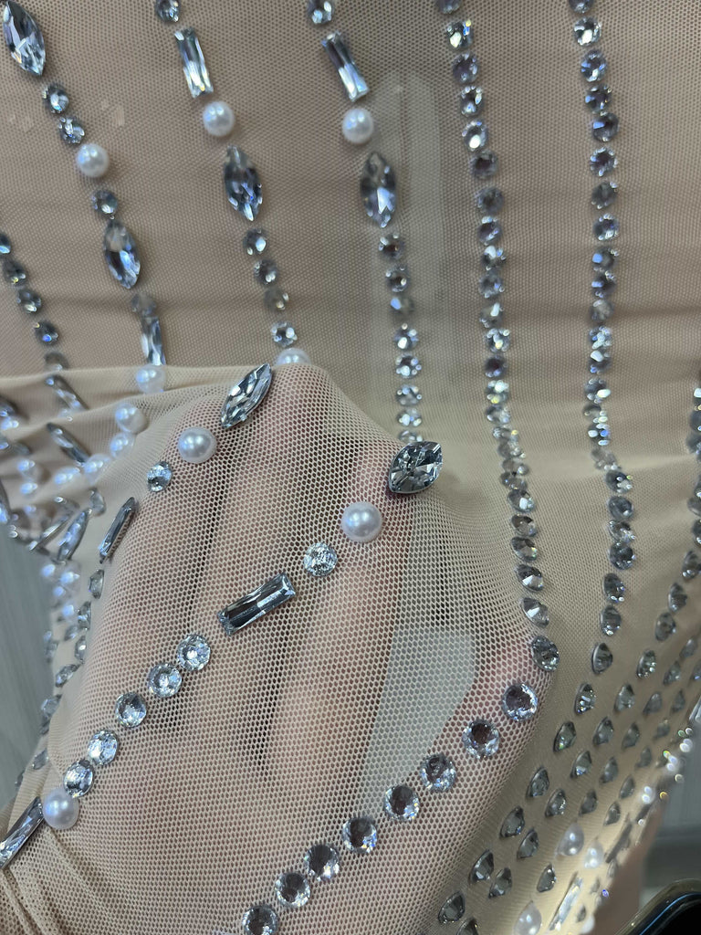 Beige Diamond Dress
