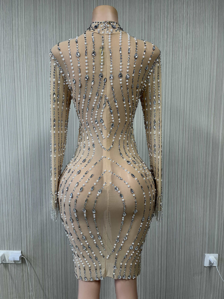 Beige Diamond Dress