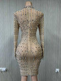 Beige Diamond Dress